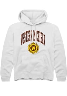 Summit Sportswear Western Michigan Broncos Youth White Arch Seal Long Sleeve Hoodie