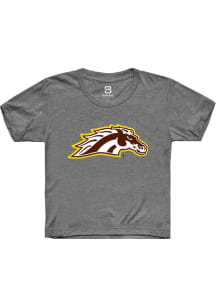 Summit Sportswear Western Michigan Broncos Youth Grey Primary Logo Short Sleeve T-Shirt