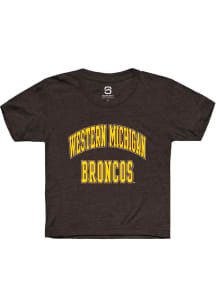 Summit Sportswear Western Michigan Broncos Youth Brown Arch Stack Short Sleeve T-Shirt