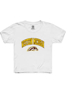 Summit Sportswear Western Michigan Broncos Youth White Arch Logo Short Sleeve T-Shirt
