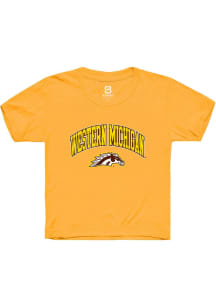 Summit Sportswear Western Michigan Broncos Youth Gold Arch Logo Short Sleeve T-Shirt