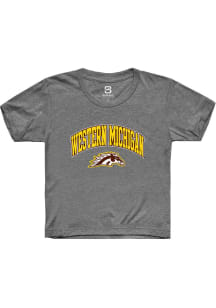 Summit Sportswear Western Michigan Broncos Youth Grey Arch Logo Short Sleeve T-Shirt