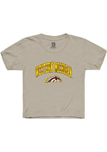 Summit Sportswear Western Michigan Broncos Youth Tan Arch Logo Short Sleeve T-Shirt