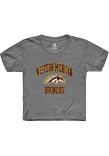 Summit Sportswear Western Michigan Broncos Youth Grey Number 1 Neutral Short Sleeve T-Shirt