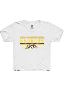 Summit Sportswear Western Michigan Broncos Youth White Bars Short Sleeve T-Shirt