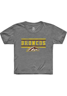 Summit Sportswear Western Michigan Broncos Youth Grey Bars Short Sleeve T-Shirt