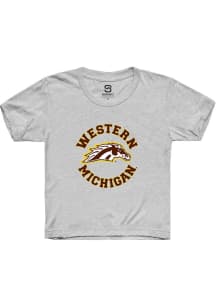 Summit Sportswear Western Michigan Broncos Youth Ash Circle Short Sleeve T-Shirt