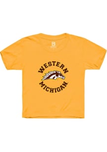 Summit Sportswear Western Michigan Broncos Youth Gold Circle Short Sleeve T-Shirt