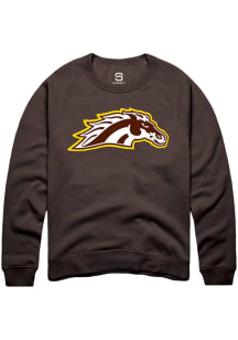 Summit Sportswear Western Michigan Broncos Mens Brown Primary Logo Long Sleeve Crew Sweatshirt