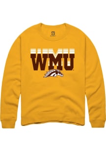 Summit Sportswear Western Michigan Broncos Mens Gold Repeat Long Sleeve Crew Sweatshirt