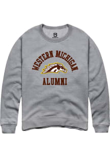 Summit Sportswear Western Michigan Broncos Mens Grey Alumni Arch Long Sleeve Crew Sweatshirt
