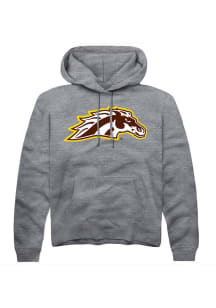 Summit Sportswear Western Michigan Broncos Mens Grey Primary Logo Long Sleeve Hoodie