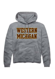 Summit Sportswear Western Michigan Broncos Mens Grey Straight Block Long Sleeve Hoodie