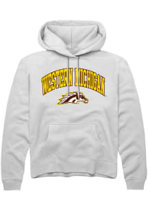 Summit Sportswear Western Michigan Broncos Mens White Arch Logo Long Sleeve Hoodie