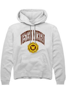 Summit Sportswear Western Michigan Broncos Mens White Arch Seal Long Sleeve Hoodie