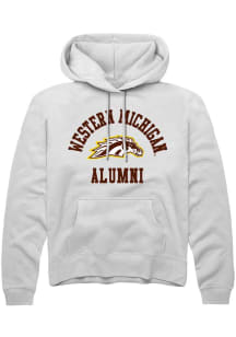 Summit Sportswear Western Michigan Broncos Mens White Alumni Arch Long Sleeve Hoodie