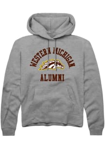 Summit Sportswear Western Michigan Broncos Mens Grey Alumni Arch Long Sleeve Hoodie