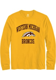 Summit Sportswear Western Michigan Broncos Gold Number 1 Neutral Long Sleeve T Shirt