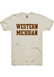 Summit Sportswear Western Michigan Broncos Tan Straight Block Short Sleeve T Shirt