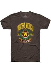 Summit Sportswear Western Michigan Broncos Brown Alumni Wreath Short Sleeve T Shirt