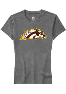 Summit Sportswear Western Michigan Broncos Womens Grey Primary Logo Short Sleeve T-Shirt