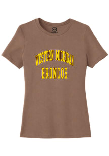 Summit Sportswear Western Michigan Broncos Womens Brown Arch Stack Short Sleeve T-Shirt