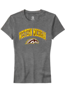 Summit Sportswear Western Michigan Broncos Womens Grey Arch Logo Short Sleeve T-Shirt