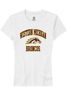 Summit Sportswear Western Michigan Broncos Womens White Number 1 Neutral Short Sleeve T-Shirt