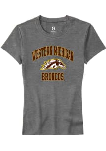 Summit Sportswear Western Michigan Broncos Womens Grey Number 1 Neutral Short Sleeve T-Shirt