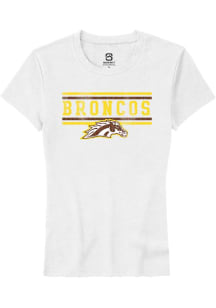Summit Sportswear Western Michigan Broncos Womens White Bars Short Sleeve T-Shirt