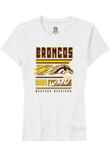 Summit Sportswear Western Michigan Broncos Womens White Retro Short Sleeve T-Shirt