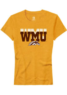 Summit Sportswear Western Michigan Broncos Womens Gold Repeat Short Sleeve T-Shirt