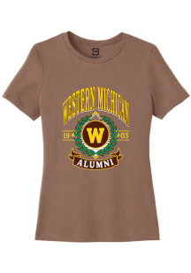 Summit Sportswear Western Michigan Broncos Womens Brown Alumni Wreath Short Sleeve T-Shirt