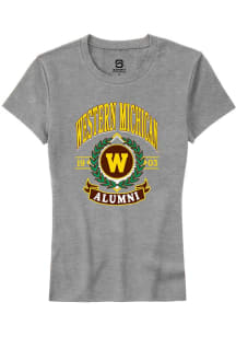 Summit Sportswear Western Michigan Broncos Womens Grey Alumni Wreath Short Sleeve T-Shirt