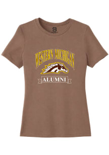 Summit Sportswear Western Michigan Broncos Womens Brown Alumni Banner Short Sleeve T-Shirt