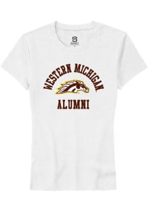 Summit Sportswear Western Michigan Broncos Womens White Alumni Arch Short Sleeve T-Shirt