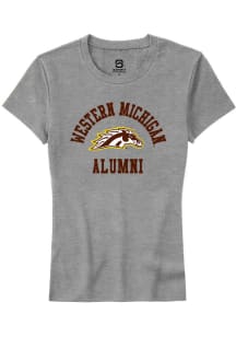 Summit Sportswear Western Michigan Broncos Womens Grey Alumni Arch Short Sleeve T-Shirt