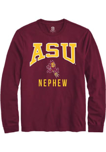 Summit Sportswear Arizona State Sun Devils Maroon Nephew Long Sleeve T Shirt