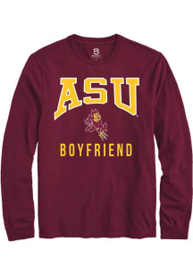 Summit Sportswear Arizona State Sun Devils Maroon Boyfriend Long Sleeve T Shirt