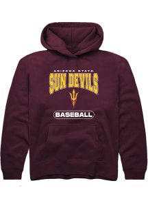 Summit Sportswear Arizona State Sun Devils Youth Maroon Baseball Long Sleeve Hoodie