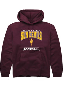 Summit Sportswear Arizona State Sun Devils Youth Maroon Football Long Sleeve Hoodie