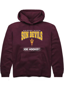 Summit Sportswear Arizona State Sun Devils Youth Maroon Ice Hockey Long Sleeve Hoodie