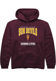 Summit Sportswear Arizona State Sun Devils Youth Maroon Swimming and Diving Long Sleeve Hoodie