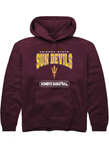 Summit Sportswear Arizona State Sun Devils Youth Maroon Womens Basketball Long Sleeve Hoodie