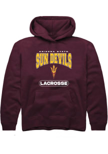 Summit Sportswear Arizona State Sun Devils Youth Maroon Lacrosse Long Sleeve Hoodie