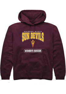 Summit Sportswear Arizona State Sun Devils Youth Maroon Womens Soccer Long Sleeve Hoodie