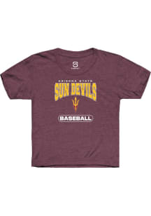 Summit Sportswear Arizona State Sun Devils Youth Maroon Baseball Short Sleeve T-Shirt