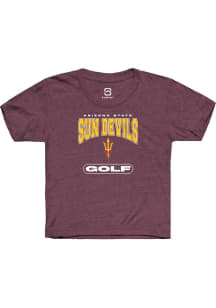 Summit Sportswear Arizona State Sun Devils Youth Maroon Golf Short Sleeve T-Shirt
