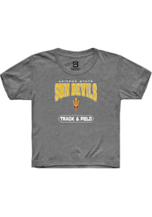 Summit Sportswear Arizona State Sun Devils Youth Charcoal Track and Field Short Sleeve T-Shirt