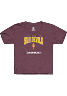 Summit Sportswear Arizona State Sun Devils Youth Maroon Wrestling Short Sleeve T-Shirt